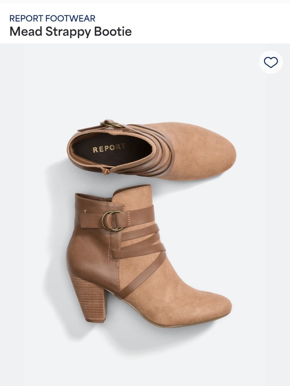 Strappy Suade Ankle Boots – Brown/Tan, Size 8